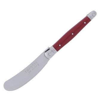 Laguiole Mini Red and Stainless Steel Cheese Spreader at Welcome Home Annapolis
