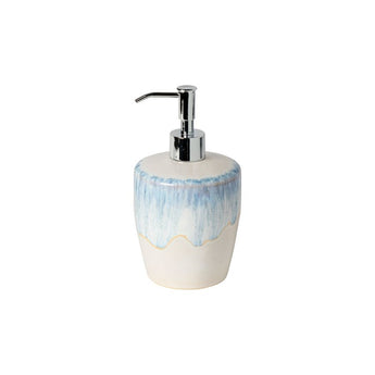 Casafina Brisa White and Light Blue Liquid Soap and Lotion Dispenser