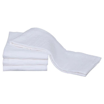 Set of four white flour sack jumbo towels