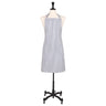 Blue and white striped apron with adjustable neck and front pocket