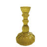 Chartreuse Embossed Recycled Glass Taper Candle Holder