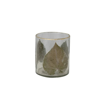 Botanical Leave Glass Votive Holder