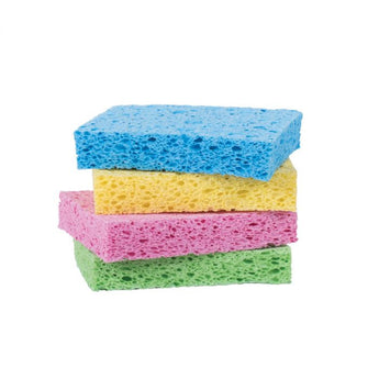 Set of Four Pop Up Cleaning Sponges in Green, Pink, Yellow, and Blue