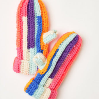 Multi Color knit mittens