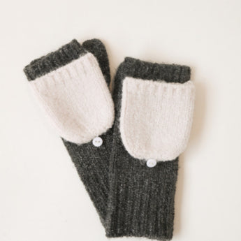 Charcoal and Beige mittens
