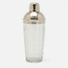 Sebastian Shiny Nickle Etched Glass Cocktail Shaker