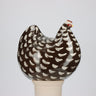 French Ceramic Black Hen with White Spots