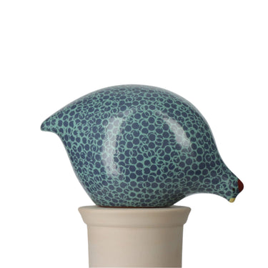 French ceramic quail blue speckled turquoise 