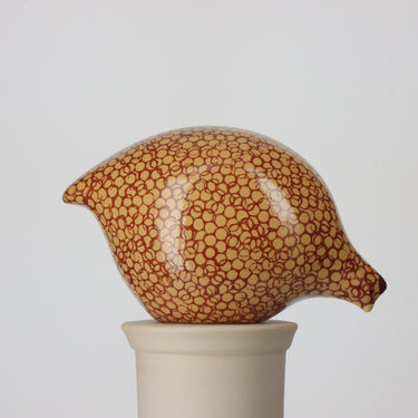 French Ceramic Quail Yellow with Red Spots