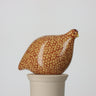 French Ceramic Quail Yellow with Red Spots