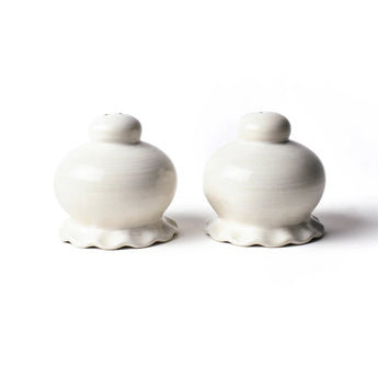 Signature White Ruffle Salt & Pepper Shaker Set