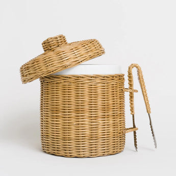 Natural Wicker Ice Box with Tongs