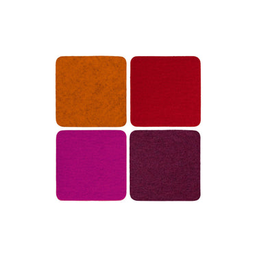Bierfilzl Merino Wool Felt Square Coaster 4 Pack | Bordeaux