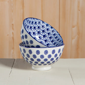 4" Blue and White Dotted Bowl