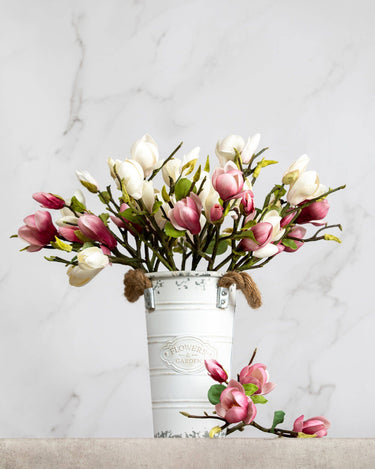 Artificial White Magnolia Tulip 20”