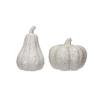 Stoneware White Pumpkins