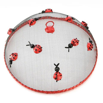 Black and red ladybug mesh food tent