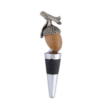 Pewter  and Wood Acorn Bottle Stopper