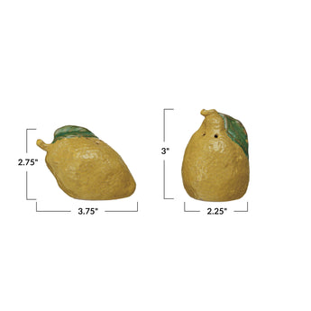 Stoneware Lemon Salt & Pepper Shakers