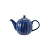 34 oz. Stoneware Ribbed Teapot, Reactive Glaze, Blue (Each One Will Vary)