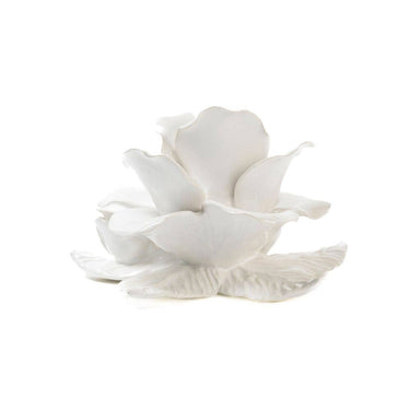 Arte Italica & Crown Linen Designs - Scavo Rose Petal Candle Holder - detail of base