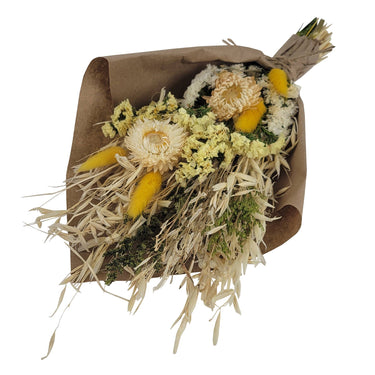 Yellow Strawflower and Grains | Petite 12" Bouquet