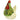 Hen Figurine 7" Green Theme. Cream colored chicken with green upper feathers, red comb and wattle turned slightly left