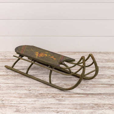 Vintage Inspired Green Floral Sled