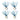 Four blue beaded napkin rings on a white background