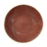 12 in Ceramic bowl with poppy red color and net detail

