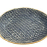 Terrafirma medium oval bowl in cobalt with herringbone pattern