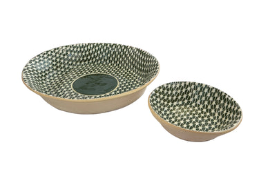 Terrafirma ‘Tempo’ Pattern 2 piece shrimp cocktail server in color pine