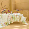 with tablecloth water color floral pattern pink yellow green blue