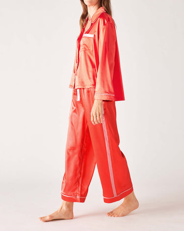 Satin Sailor Pajama Set | Sunset