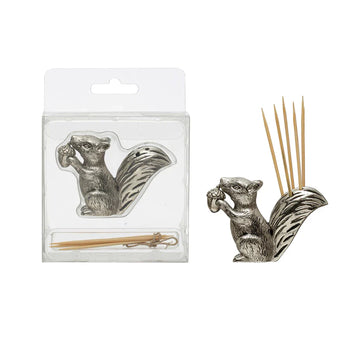 Pewter Squirrel Toothpick Holder