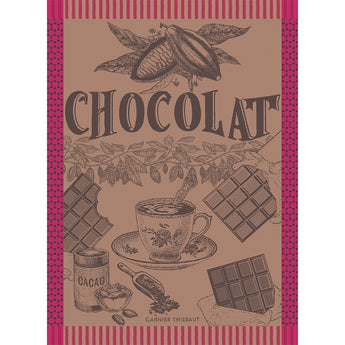 Tasse De Chocolat Fuchsia Jacquard Kitchen Towel