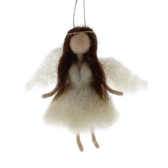 Brunette Felt Angel Ornament, Available at Welcome Home in Annapolis