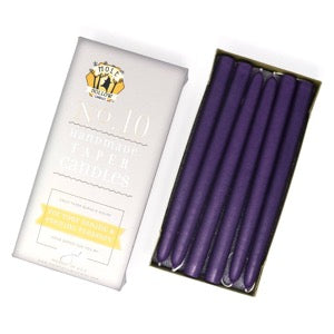 10" Plum Purple Taper Candles | Set of 2