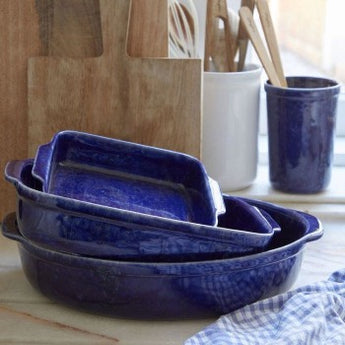 Blue Oval Ceramic Baking Dish