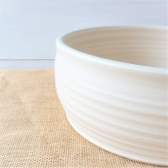 Soft white serving bowl