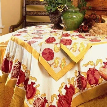 Pomegranate Yellow & Red Tabecloths