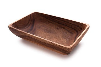 Rectangular wood bowl