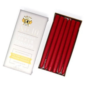 10” Sweetheart Red Taper Candles | Set of 2