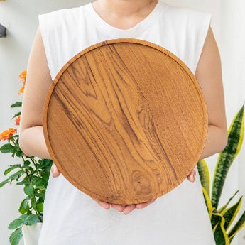 Round Teak Wood Platter