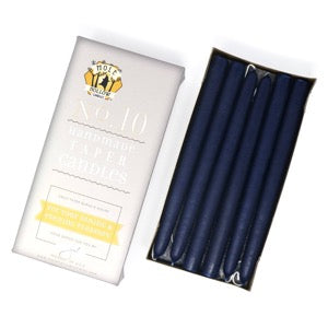 10" Navy Blue Taper Candles | Set of 2