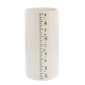 9” White Ruler Vase