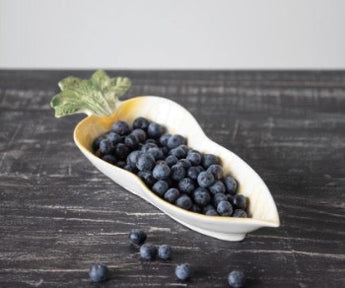 Hand-Painted Stoneware Carrot Dish