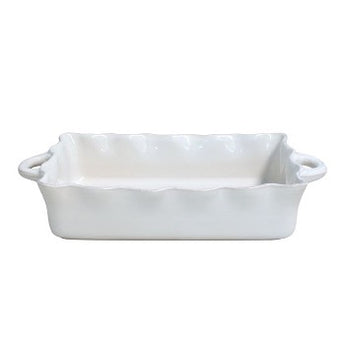 Casafina Ruffled Rectangular Stoneware Ceramic Baker