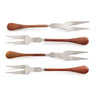 Fork with wood handle and stainless steel top