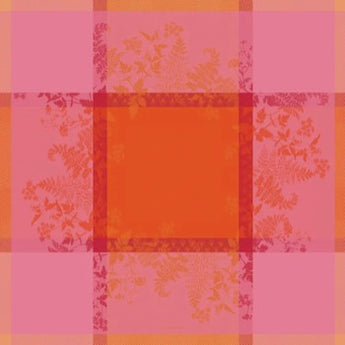 Ombelles Rose Jacquard Tablecloth, 100% Linen